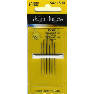 John James art. 18884 Chenille naalden borduurnaalden met punt chenillenaalden