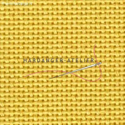 Bellana 8 draads Zweigart 20 count art. 3256.205 Eigeel (Maize) handwerkstof hardangerstof evenweave aftelbare stof