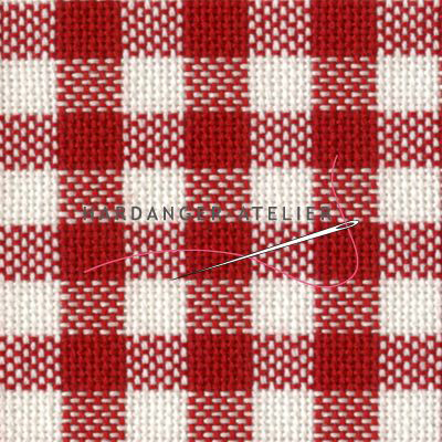 Murano Carré 12.6 draads Zweigart 32 count art. 7663.9219 Rood-Wit (Red-White) handwerkstof evenweave aftelbare stof