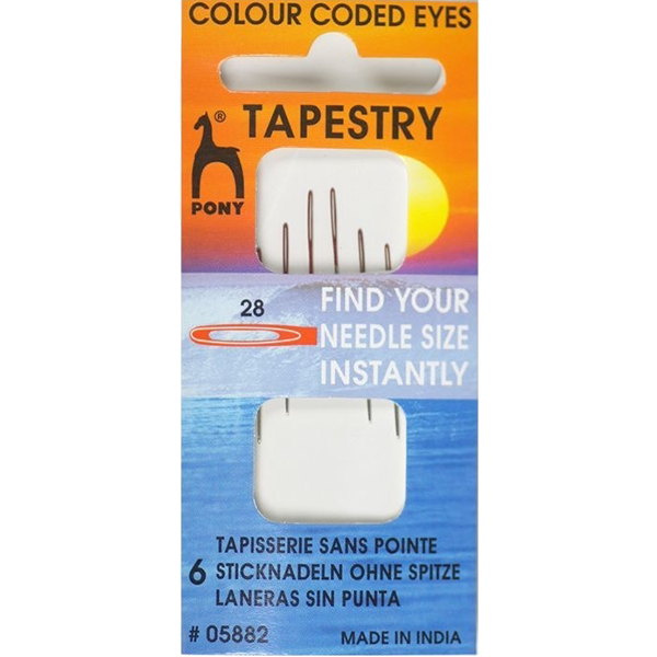 Pony Tapestry Colour Coded Eyes borduurnaalden zonder punt.