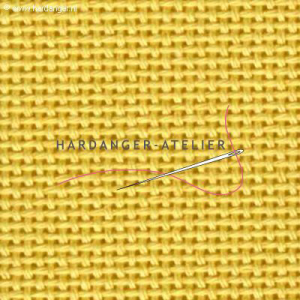 Bellana 8 draads Zweigart 20 count art. 3256.205 Eigeel (Maize) handwerkstof hardangerstof evenweave aftelbare stof